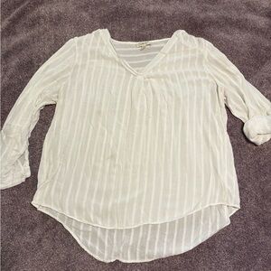 Elegant Cream V-Neck Blouse